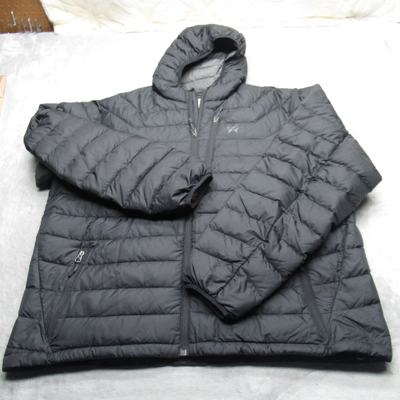 Cinch Down Jacket Mens XXL Black Packable Pockets Full Zip Hooded Quilted Puffer - Picture 1 of 12
